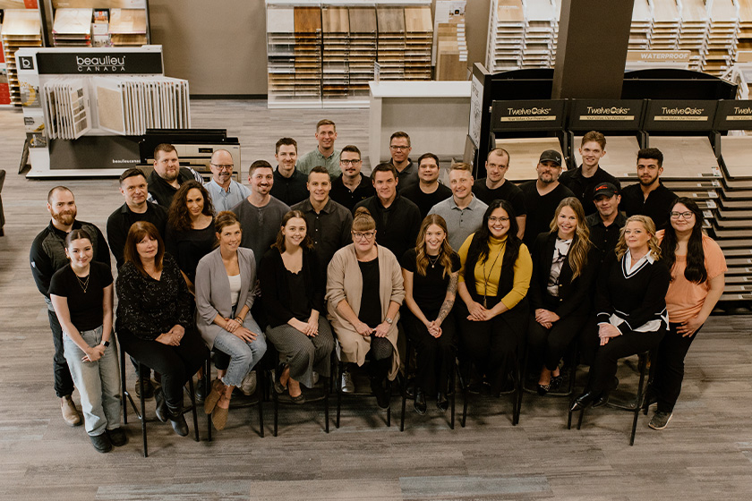 Group photo of the staff at Western Carpet One 